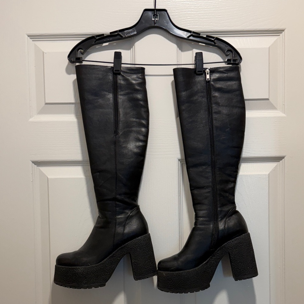 Dolls Kill Black Heeled Boots